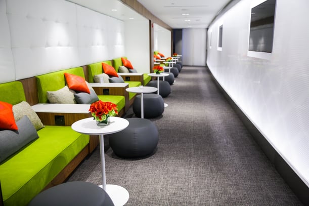 American Express airport lounge adds value to the customer experience in LaGuardia Airport.